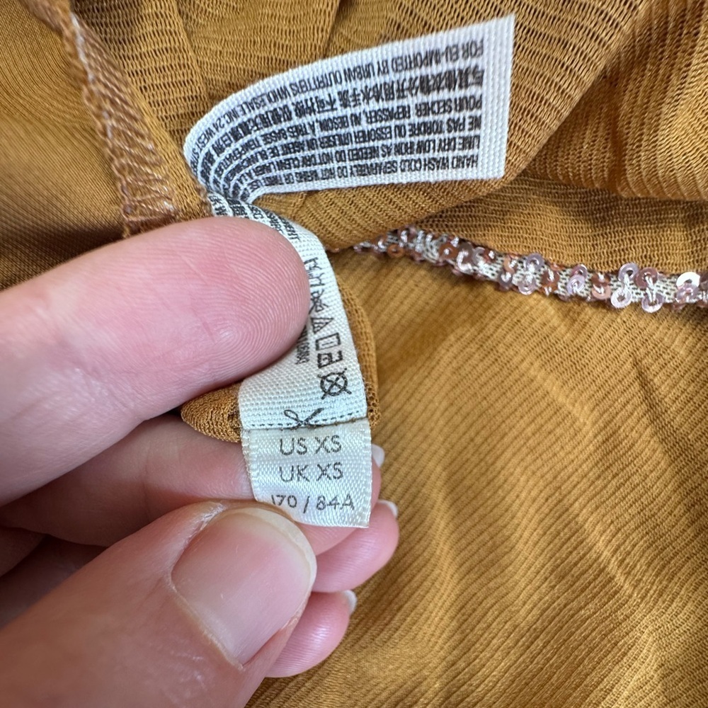 Free people. Women's Mustard Spaghetti Strap Top - Picture 6 of 6